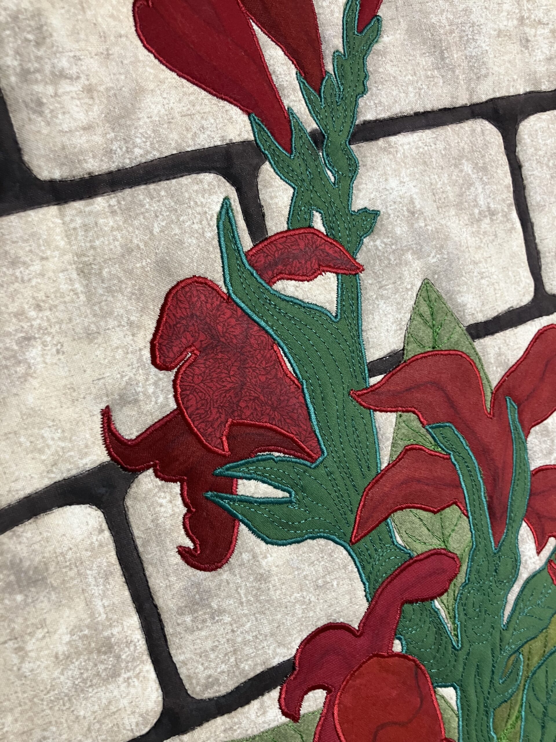 Red Cana on Brick Wall - Image 2